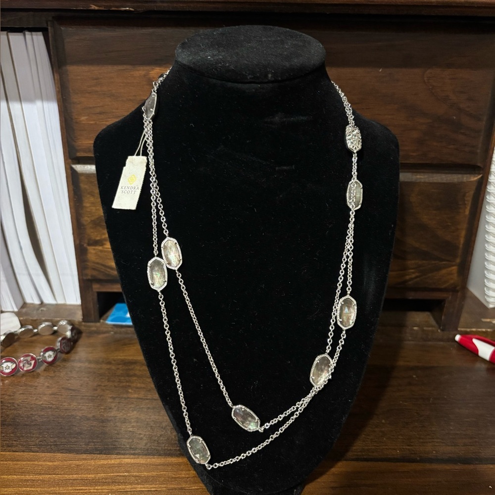 NWT Kendra Scott Kellie necklace - silver & grey stone